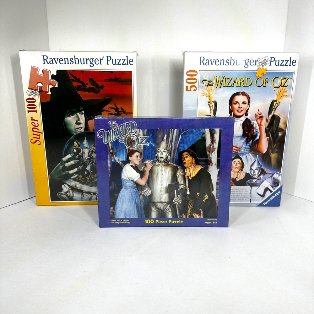 Wizard of Oz Puzzle Lot 3 Ravensburger 500 100 Pressman 100 New Sealed Bundle